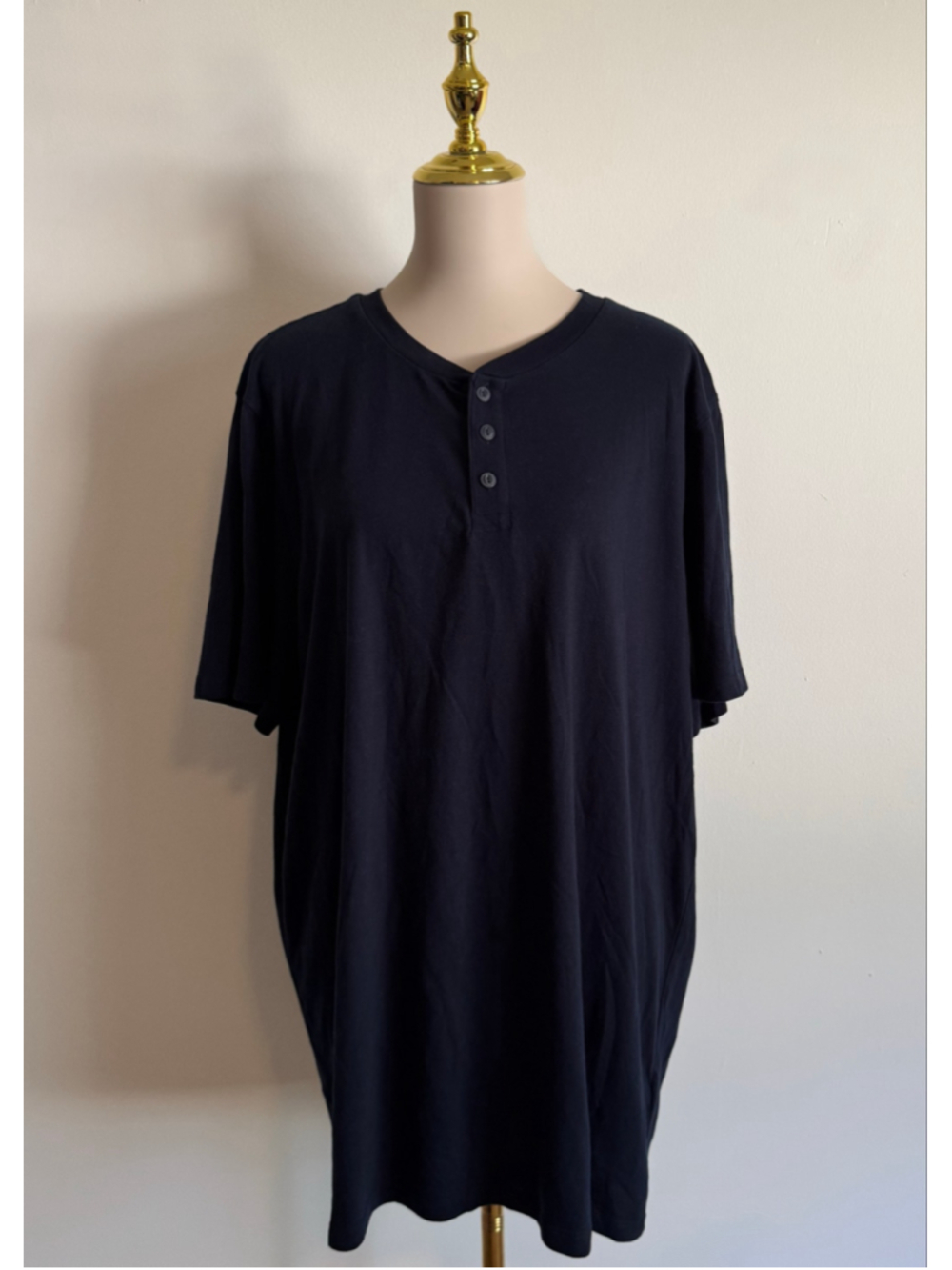 Men's Old Navy Short Sleeve Navy Henley Shirt XXL Tall